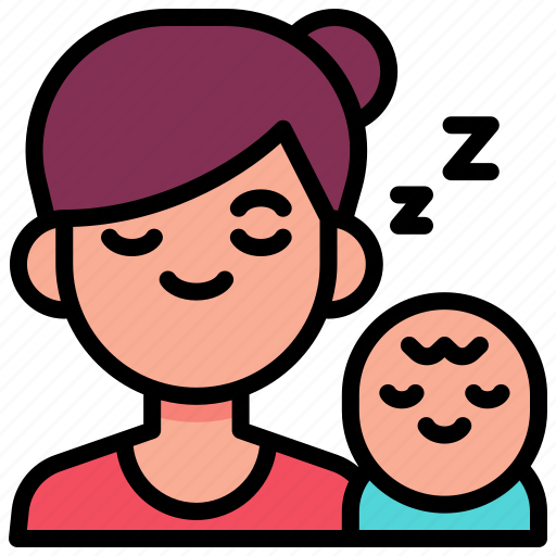 Mother, mom, sleeping, baby, rest, working, boss icon - Download on Iconfinder