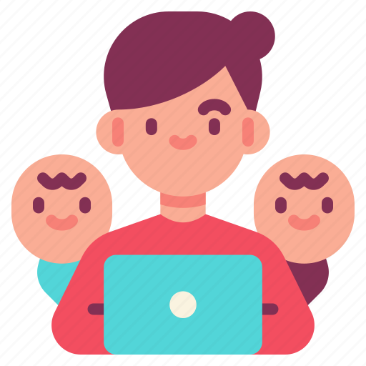 Mom, business, working, boss, woman, laptop, computer icon - Download on Iconfinder