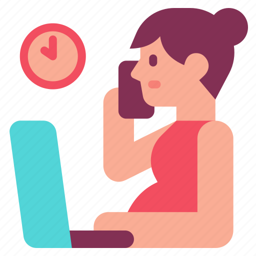 Pregnant, mom, boss, mother, working, business, woman icon - Download on Iconfinder