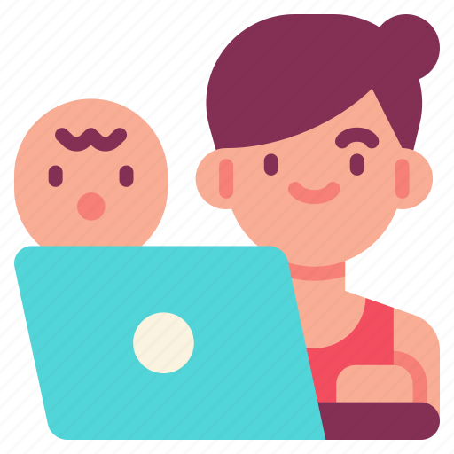 Working, mom, boss, business, woman, computer, laptop icon - Download on Iconfinder