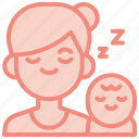 mother, mom, sleeping, baby, rest, working, boss
