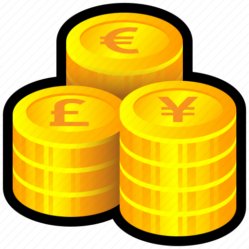 Coins, currency, euro, pound, yen icon - Download on Iconfinder
