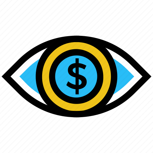 Coin, currency, dollar, eye, finance, view icon - Download on Iconfinder