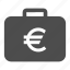 business, case, currency, euro, finance, money, suitcase 