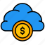 cloud, coin, money, finance, cash, currency, payment 