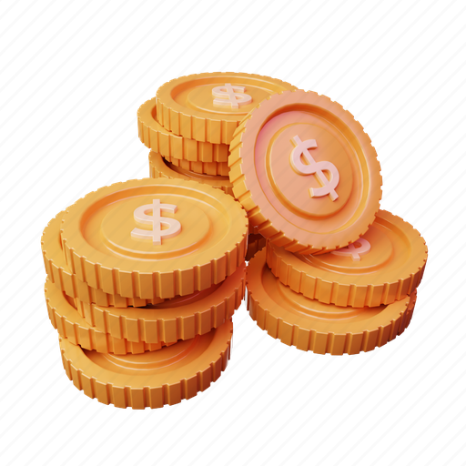 Currency, stack, cash, dollar, coin, finance, money 3D illustration - Download on Iconfinder
