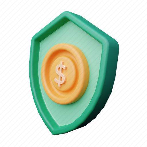 Currency, shield, money, dollar, security, protect 3D illustration - Download on Iconfinder