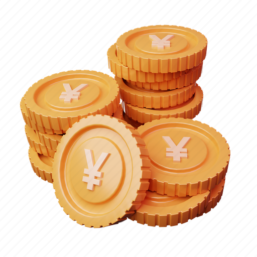 Currency, yen, yuan, cash, coin 3D illustration - Download on Iconfinder