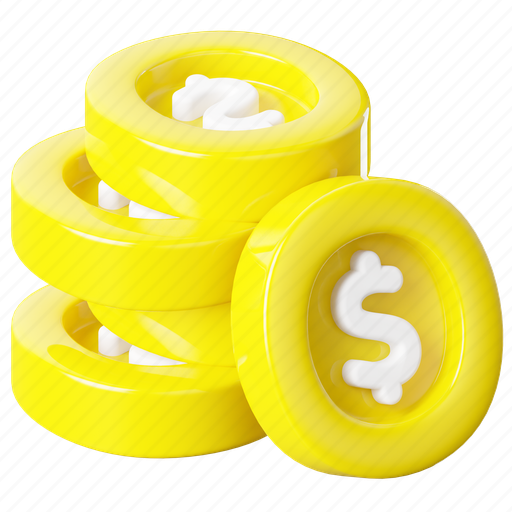 Coin, money, currency, finance, cash, dollar, business 3D illustration - Download on Iconfinder