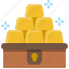 currency, gold, chest, money, asset, treasure, bank 