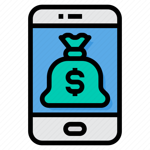 App, saving, investment, smartphone, bag, money icon - Download on Iconfinder