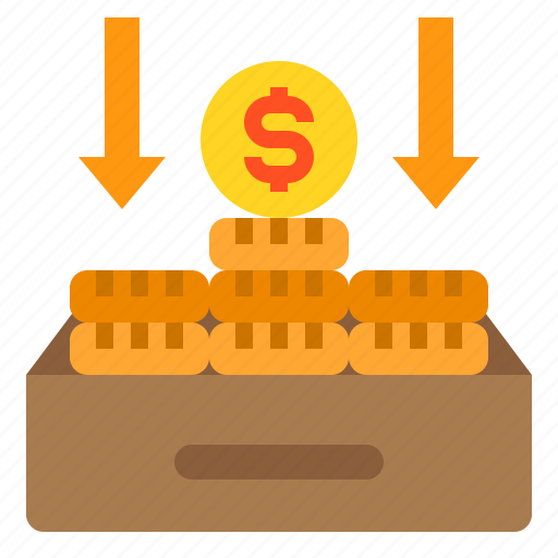 Box, business, money, flow, coins icon - Download on Iconfinder