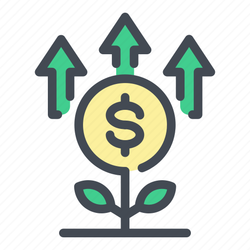 Coin, dollar, finance, growth, money, plant, up icon - Download on Iconfinder