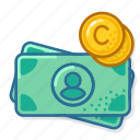 eur, avatar, coin, money, cash