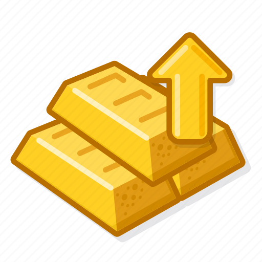 Gold, bar, rise, cartoon, draw icon - Download on Iconfinder