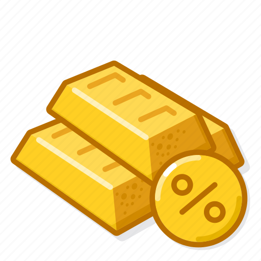 Gold, bar, percent, cartoon, draw icon - Download on Iconfinder