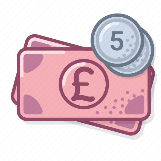Pound, coin, five, banknote, cash, money icon - Download on Iconfinder