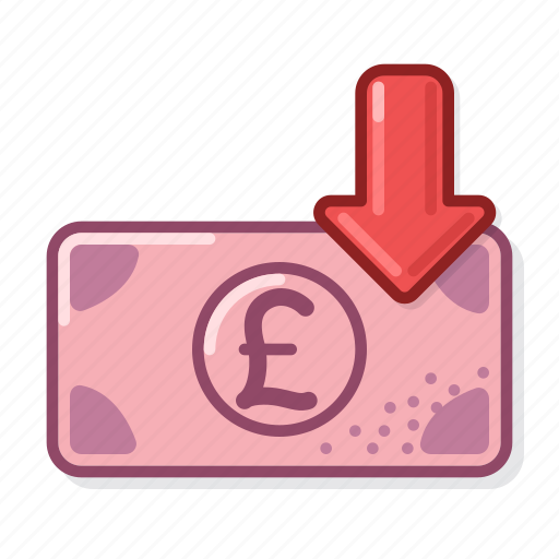 Pound, down, banknote, cash, money icon - Download on Iconfinder