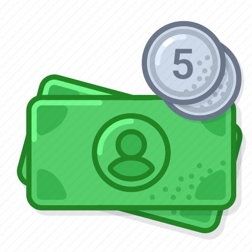 Usd, avatar, coin, five, banknote, cash, money icon - Download on Iconfinder