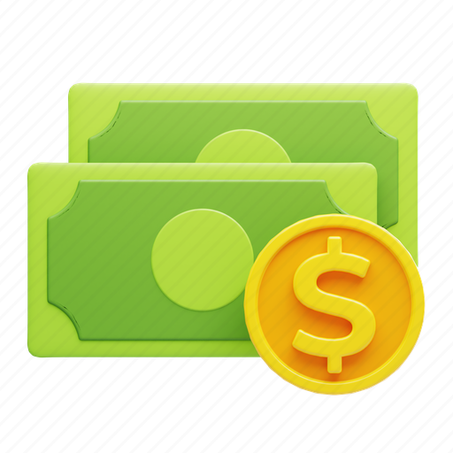 Cash, money, dollar, currency 3D illustration - Download on Iconfinder