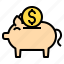 coin, holiday, lifestyle, people, piggy, save, technology 