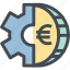 coin, euro, finance, gear, mechanism, money, money settings 