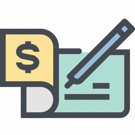 Cheque, cheque signing, finance, money, sign cheque, write check icon - Download on Iconfinder