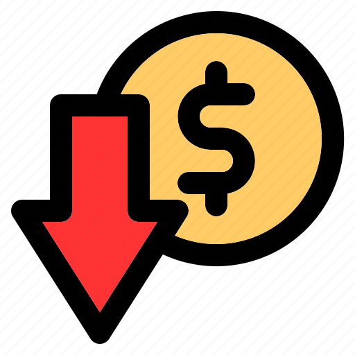 Business, coin, down, finance, invest, investation, money icon - Download on Iconfinder