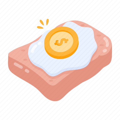 Money food, food investment, dollar coin, breakfast, bread slice sticker - Download on Iconfinder