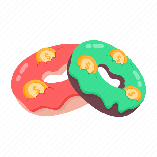 Donut investment, sweet, bakery food, donuts, dessert sticker - Download on Iconfinder