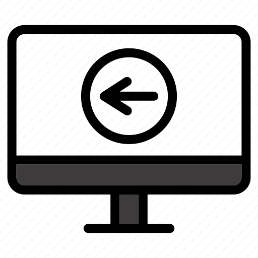 Lcd, left, arrow, moniter, computer, back icon - Download on Iconfinder