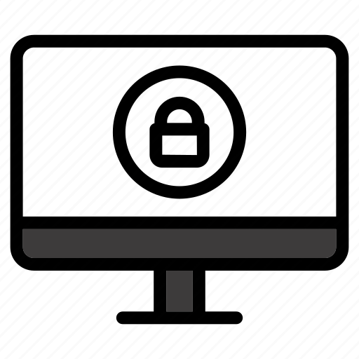Lcd, moniter, computer, lock icon - Download on Iconfinder