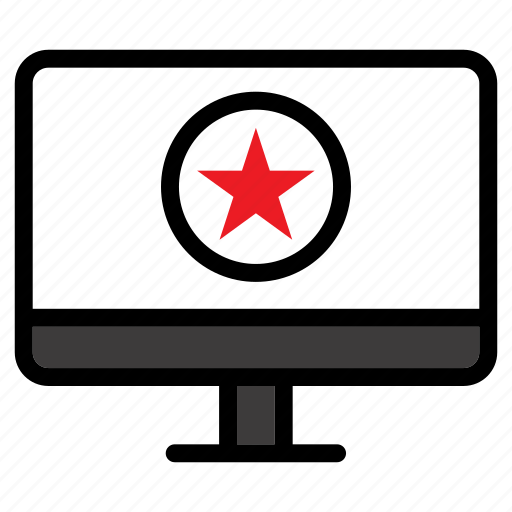 Lcd, moniter, computer, star, favorite icon - Download on Iconfinder