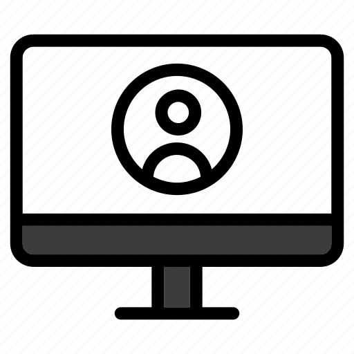 Lcd, moniter, computer, user, man icon - Download on Iconfinder