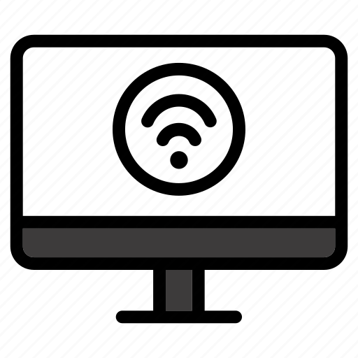 Lcd, moniter, computer, wifi icon - Download on Iconfinder