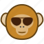 ape, cartoon, cool, emotions, glasses, monkey, smile 