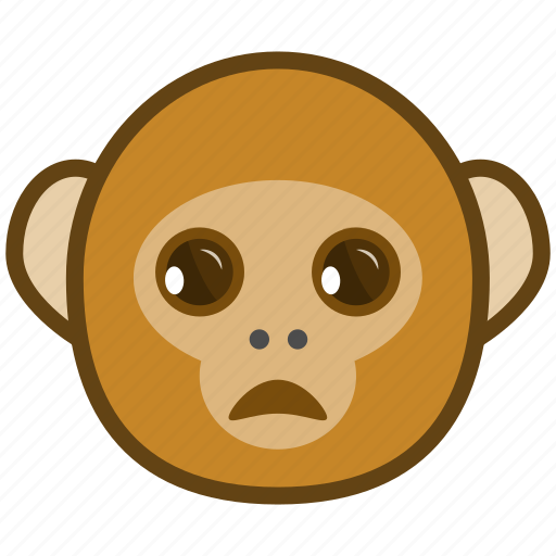 Ape, cartoon, emotions, monkey, sad, smile, unhappy icon - Download on Iconfinder