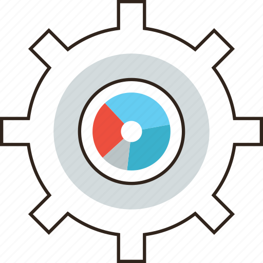 Chart, cogwheel, media, optimization, process, resources, work icon - Download on Iconfinder