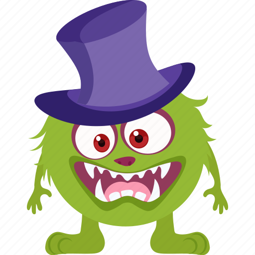 Creepy, cute monster, scary character, witch hat, witch monster icon - Download on Iconfinder