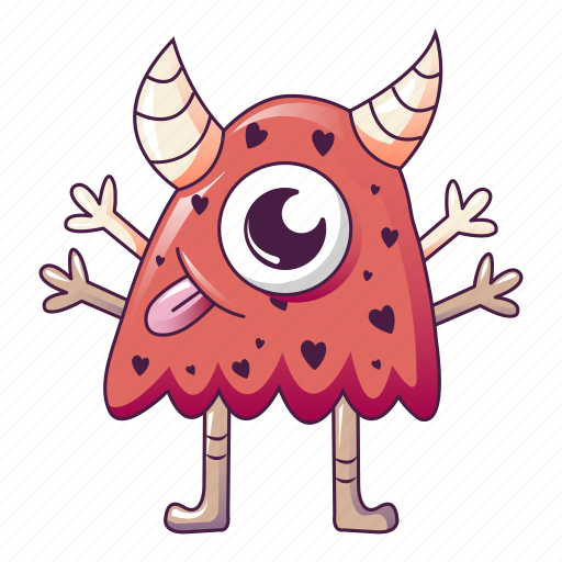 Cartoon, eye, flower, monster, party, red icon - Download on Iconfinder