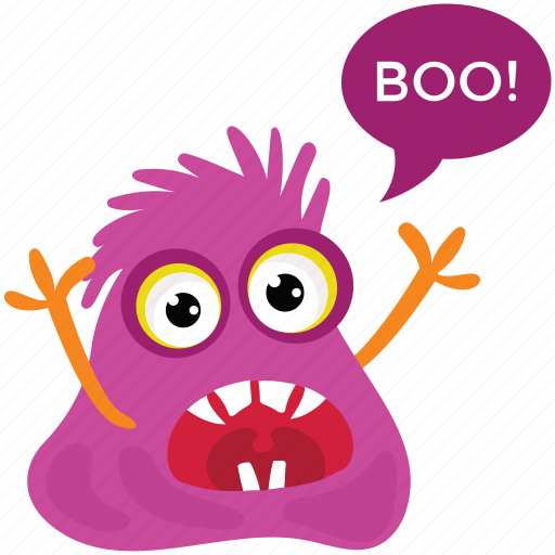 Cartoon monster, ghost, halloween character, monster yelling, scary cartoon icon - Download on Iconfinder