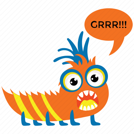 Cartoon animal, caterpillar monster, monster growling, scary creature, spooky monster icon - Download on Iconfinder