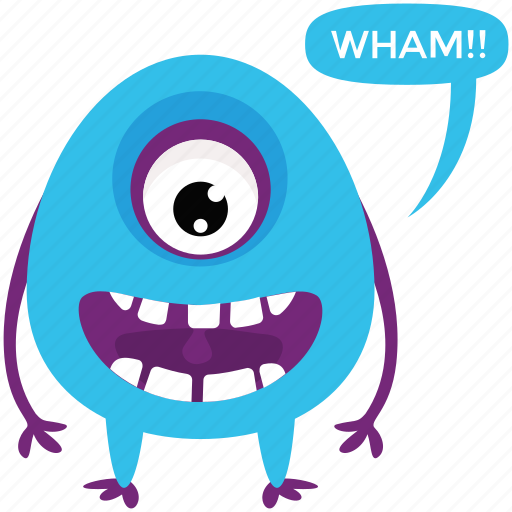 Cartoon monster, cyclops, monster screaming, scary cartoon, spooky cartoon icon - Download on Iconfinder