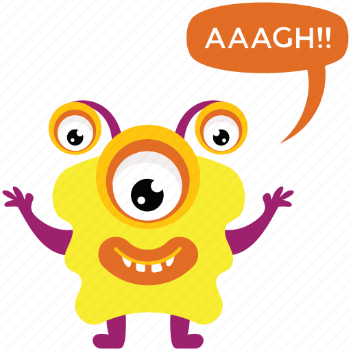 Argus panoptes, cartoon character, monster growling, monster with multiple eyes, scary monster icon - Download on Iconfinder