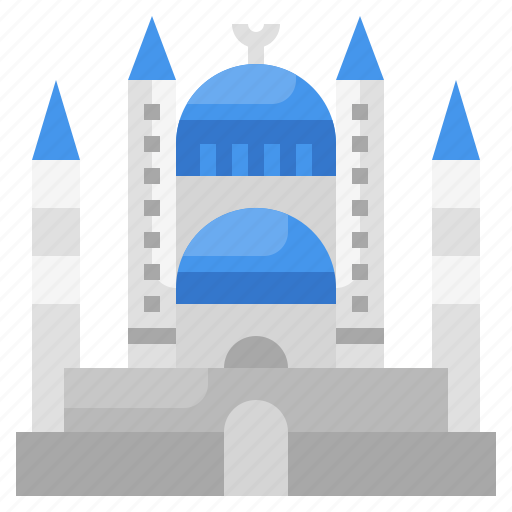 Architectonic, blue, building, landmark, monuments, mosque icon - Download on Iconfinder