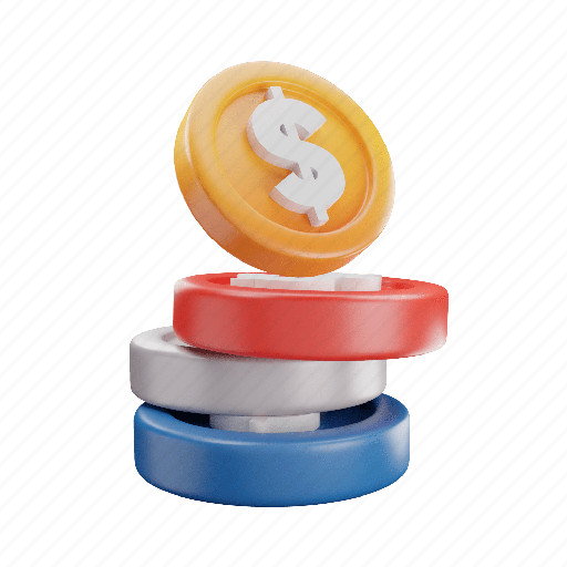Coin, money, dollar, currency 3D illustration - Download on Iconfinder