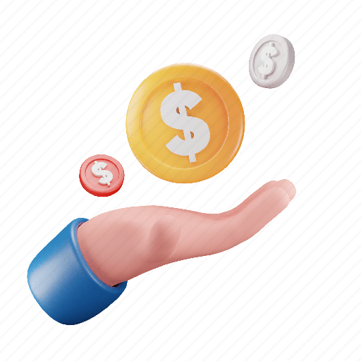 Hands, coin, finance, gesture, dollar, currency, money 3D illustration - Download on Iconfinder
