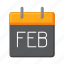 february, date, calendar, schedule 