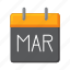 march, date, calendar, schedule 