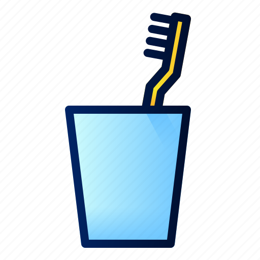 Toothbrush, brush, morning, routine, glass, water icon - Download on Iconfinder